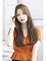 トティア 福島(Totia)&nbsp;【Totia福島】斜めバング×レイヤーロング×アッシュオリーブ