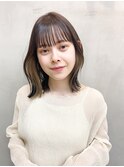ボブ ミディアム インナーカラー 前髪