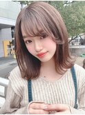【ブリーチ1回】ミルクティーベージュ+外ハネボブ *Lilme*