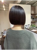 切りっぱなしボブハイライトベージュカラーショートレイヤーロブ