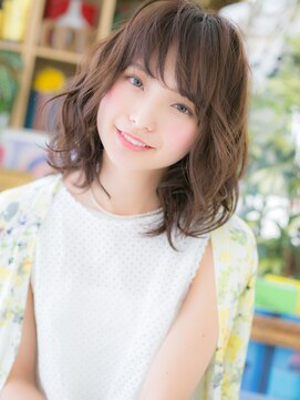 カバーヘア ブリス 北浦和(COVER HAIR bliss) 大人可愛い斜めバング小顔ニュアンスパーマh3北浦和20代30代40代