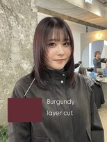 リラクオーレ 三宮 元町(LIRA CUORE)&nbsp;レイヤーカット×バーガンディー