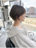 横顔美人な丸みショートボブ