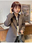 透明感ラベンダーピンク◎ブリーチなしOK大人可愛い×小顔ボブ