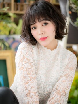 カバーヘア ブリス 川口(COVER HAIR bliss) ナチュラルカラーオン眉くせ毛風大人ボブ川口20代30代40代b!