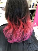 毛先デザインカラー♪赤＆紫