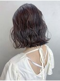 グレージュボブ_グレージュカラーボブウルフ_ba403381