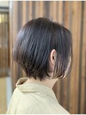 大人ガーリー チョコレートワンカール 小顔 丸みショートボブ