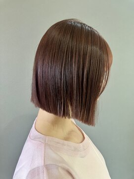 ココカラヘアー ニコ(cococara hair nico) ピンクブラウン/艶髪/暖色系/タッセルボブ/ミニボブ/韓国風