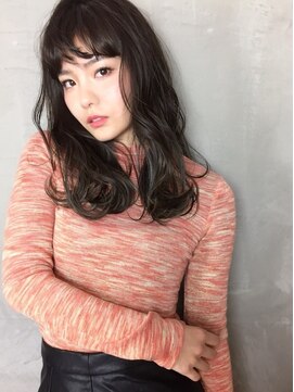 アン 流山おおたかの森コトエ店(un) くすみカラーの黒髪エアリーミディ/モテ髪カタログ【髪質改善】