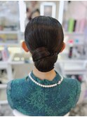 結婚式 二次会 お呼ばれ タイトシニヨン