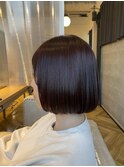 縮毛矯正でストリート艶ヘア／赤みのブラウン