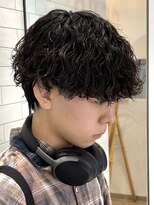 オーシャントーキョー 仙台(OCEAN TOKYO)&nbsp;黒髪マッシュ波巻きスパイラルシャドウパーマ2ブロック