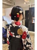 卒業式　小学生  ツインカールアップスタイル