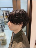 フェザーパーマ　メンズサロン　ショート　カット　韓国　長崎
