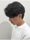 メンズセンターパートパーマニュアンスパーマ刈り上げ