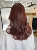 暖色系の艶髪カラー