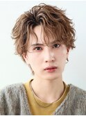 波巻きパーマメンズツイストスパイラルパーマセンターパート