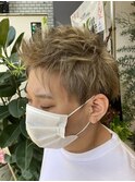 メンズ ハイトーン アップバング