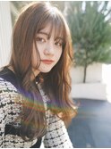 セミロングブラウンアッシュ