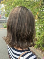 ナカオコアフュール(NAKAO COIFFURE) 外ハネミディ×バレイヤージュカラー