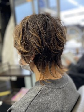 びゃんびゃん 浅水本店 ウルフ/ウルフボブ/ハイライト/外ハネボブ/イメチェン/美髪