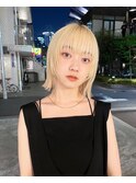 外ハネボブ ブロンドヘア 切りっぱなしボブ【Riku】