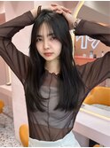 韓国ヘア/顔まわりカット/前髪あり/顔まわりレイヤー