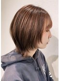 ショートウルフオレンジブラウンカラーショートレイヤー20代30代