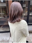 【松本咲花】ブリーチなしピンクベージュ春カラーワンカールヘア