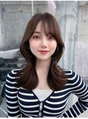 美髪韓国レイヤーイメチェン似合わせ小顔シースルーワイドバング