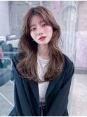 美髪韓国レイヤーイメチェン似合わせチェリーブラウンミニウルフ