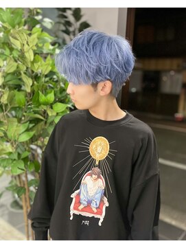 ナナ(NANA) ブルー/ブリーチ/カラー/メンズカット/ショートヘア