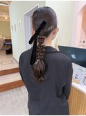 お呼ばれヘア×編み下ろし