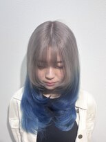 アン(Hair make un)&nbsp;【デザインブルー×グレー】
