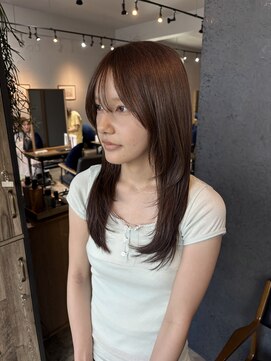ヘアーループセラデザインワークス(Hair ruup Sela design works) オリーブベージュ×レイヤーカット
