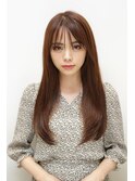 大人前髪オレンジベージュで今っぽく
