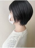 ショートグラ×黒髪ショート×耳掛け
