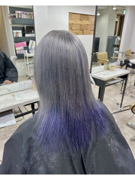 アジールヘア 所沢プロペ通り店(agir hair) シルバー×ラベンダー裾カラー所沢ハイトーンケアブリーチ所沢