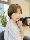 30代40代50代/丸みショート/マッシュショート/ベージュ