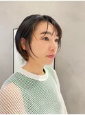 20代30代40代ショートボブ小顔補正立体カットインナーカラー