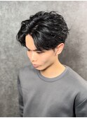 フェザーパーマ/センターパート/フェザーショート/メンズパーマ