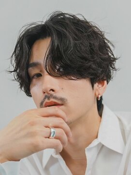 レタッチ バイ フィフス 天神大名(RETOUCH by fifth) 福岡天神ゆるめシャドウパーマメンズマッシュウルフカット緩め