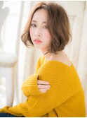 mod's天神/センターパートワンカール抜け感ゆるふわAラインボブa