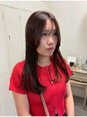 顔まわりレイヤー×ツヤロング