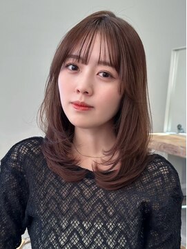 ノイ 銀座(noi) 顔周りレイヤーカットくびれヘアミルクティーベージュカラー韓国