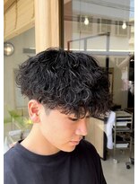 メンズギフト(men's GIFT)&nbsp;刈り上げツーブロック波巻きパーマメンズマッシュ