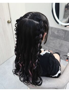 あみおろしハーフツイン/心斎橋ヘアセット