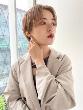 デート 下北沢(DATE) ショートヘア/ダブルカラー/ミルクティーベージュ/ハイトーン