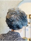 グレイヘアー×パーマスタイル